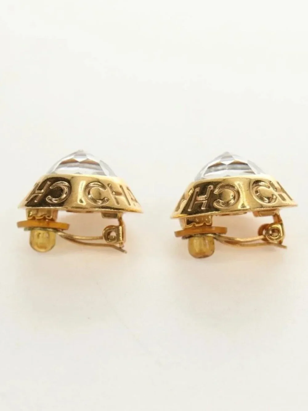 CHANEL Earring metal Gold Tone CC Auth 180936M